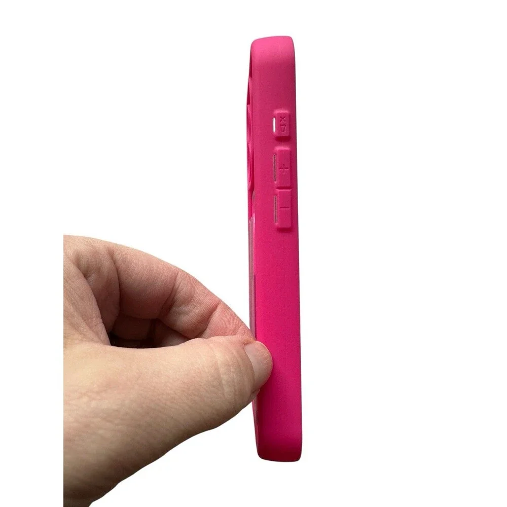 Kanghar Iphone 16 Pro Pink Checkered Case w/ Outside Credit Card Slot Holder